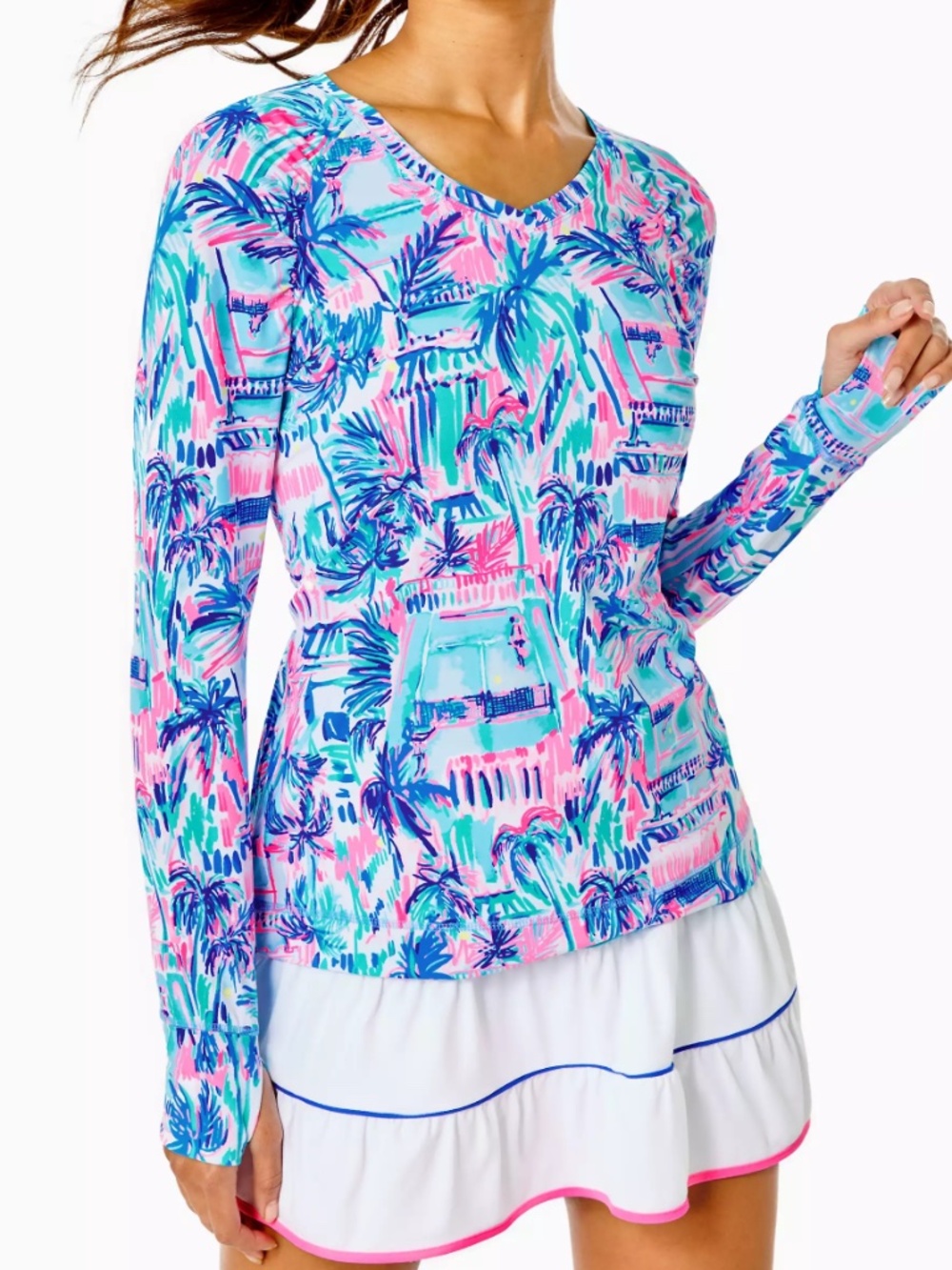 Lilly Pulitzer Tarah Luxletic Sun guard Top Renay Perfect Match - size small 🌟